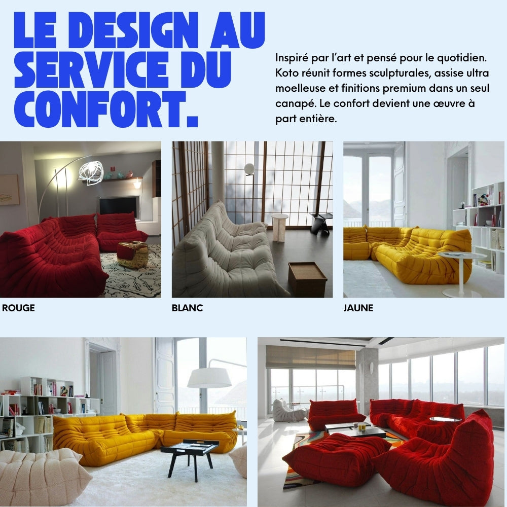 Koto - Canapé Togo Compressé Gris