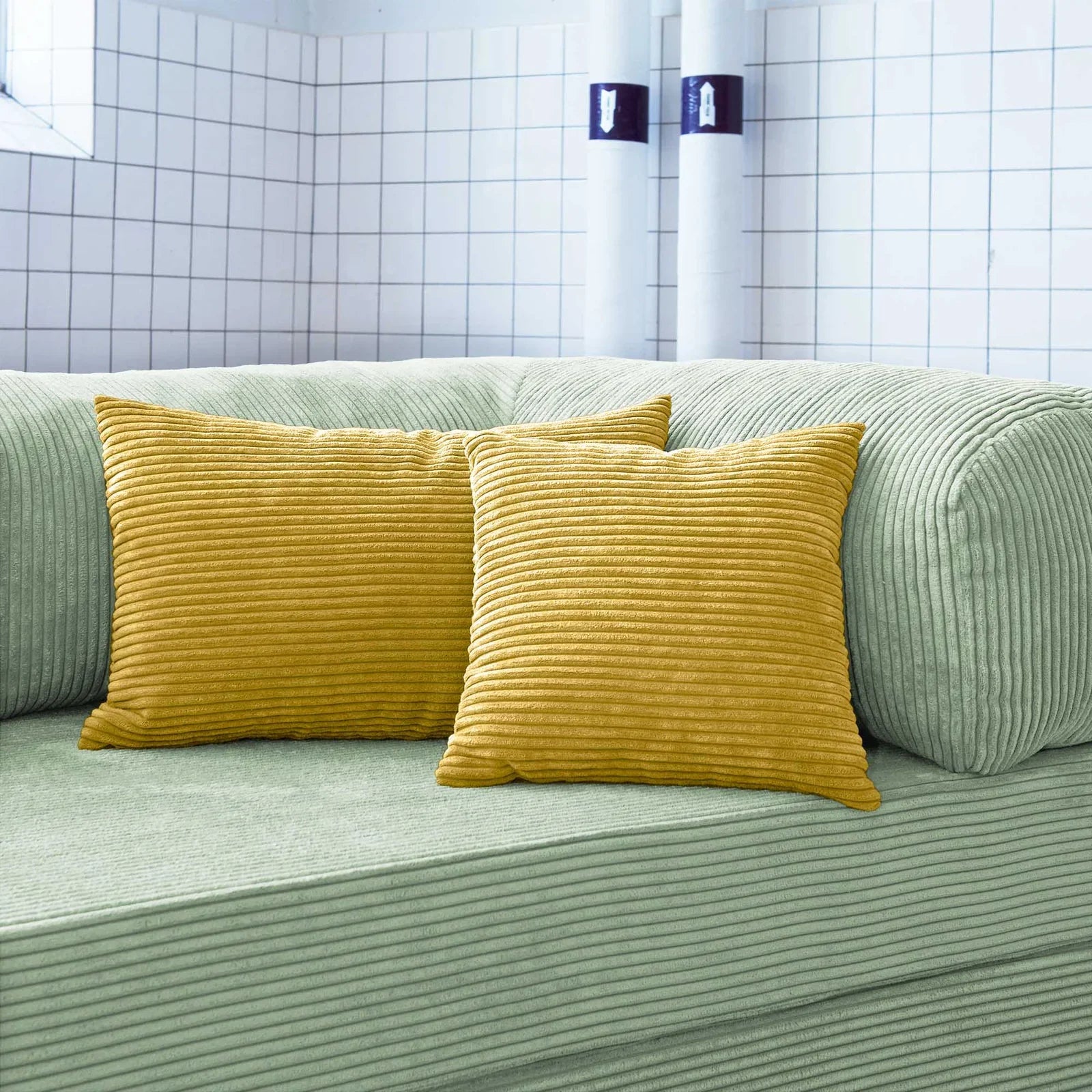 Pillo – Coussins Compressés en Velours Côtelé