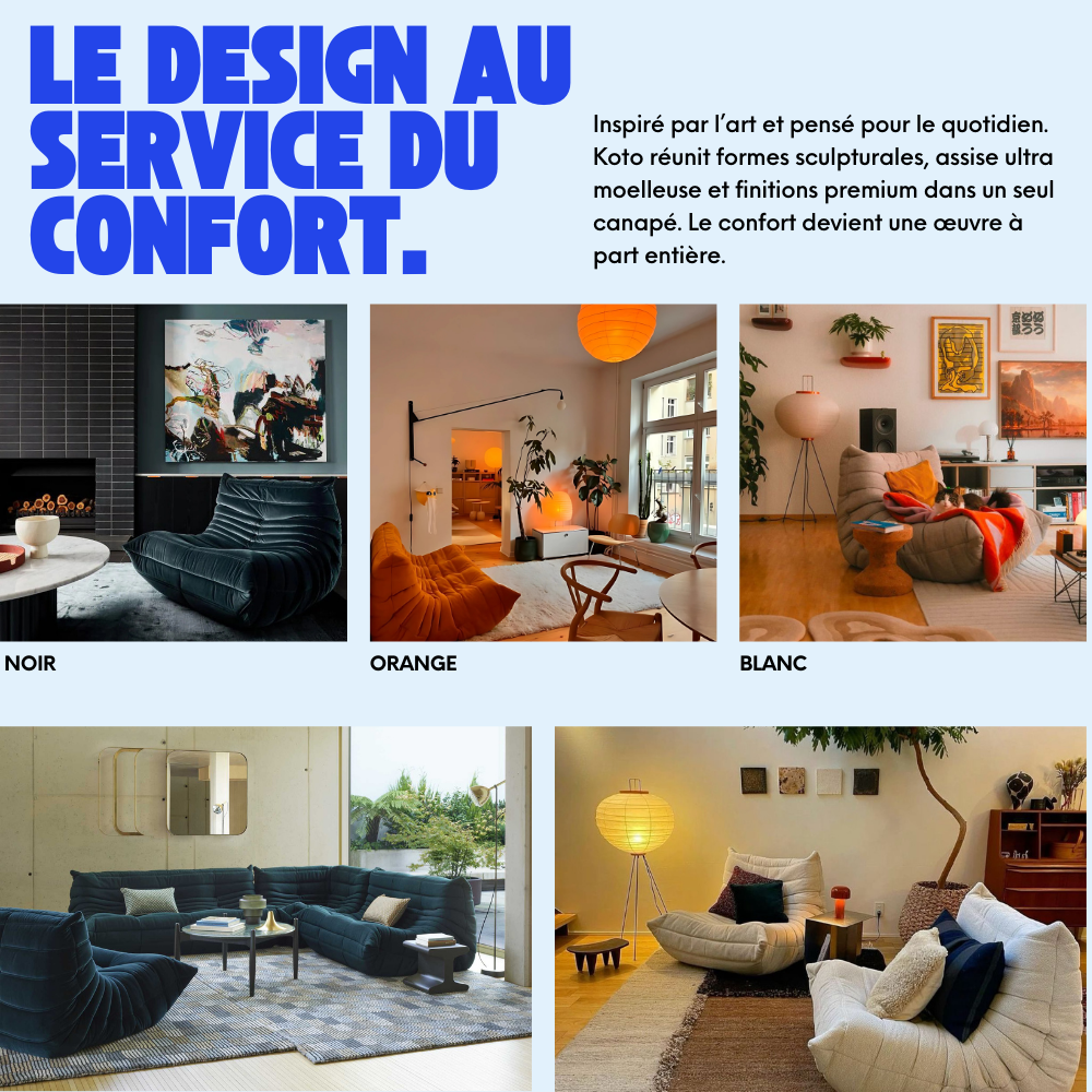 Koto Mini - Fauteuil Togo Compressé Bleu