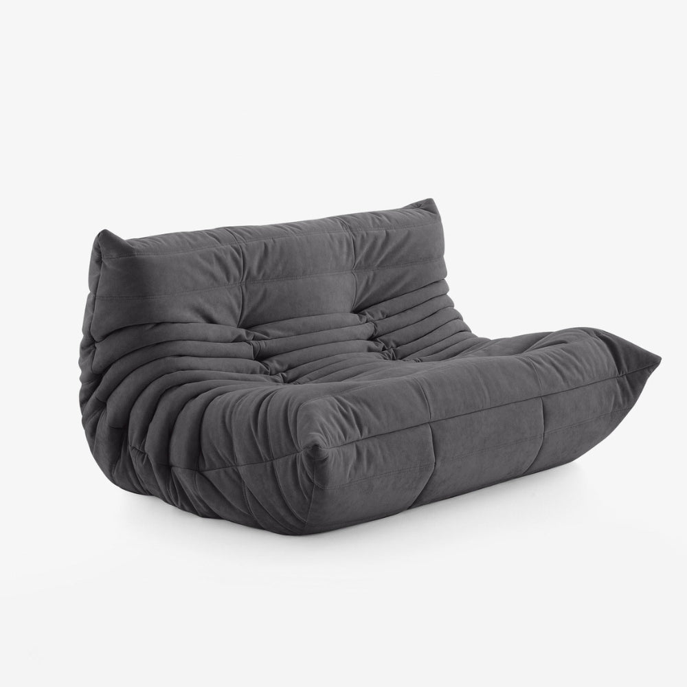 Koto Classic - Canapé Togo Compressé Noir 2 Places