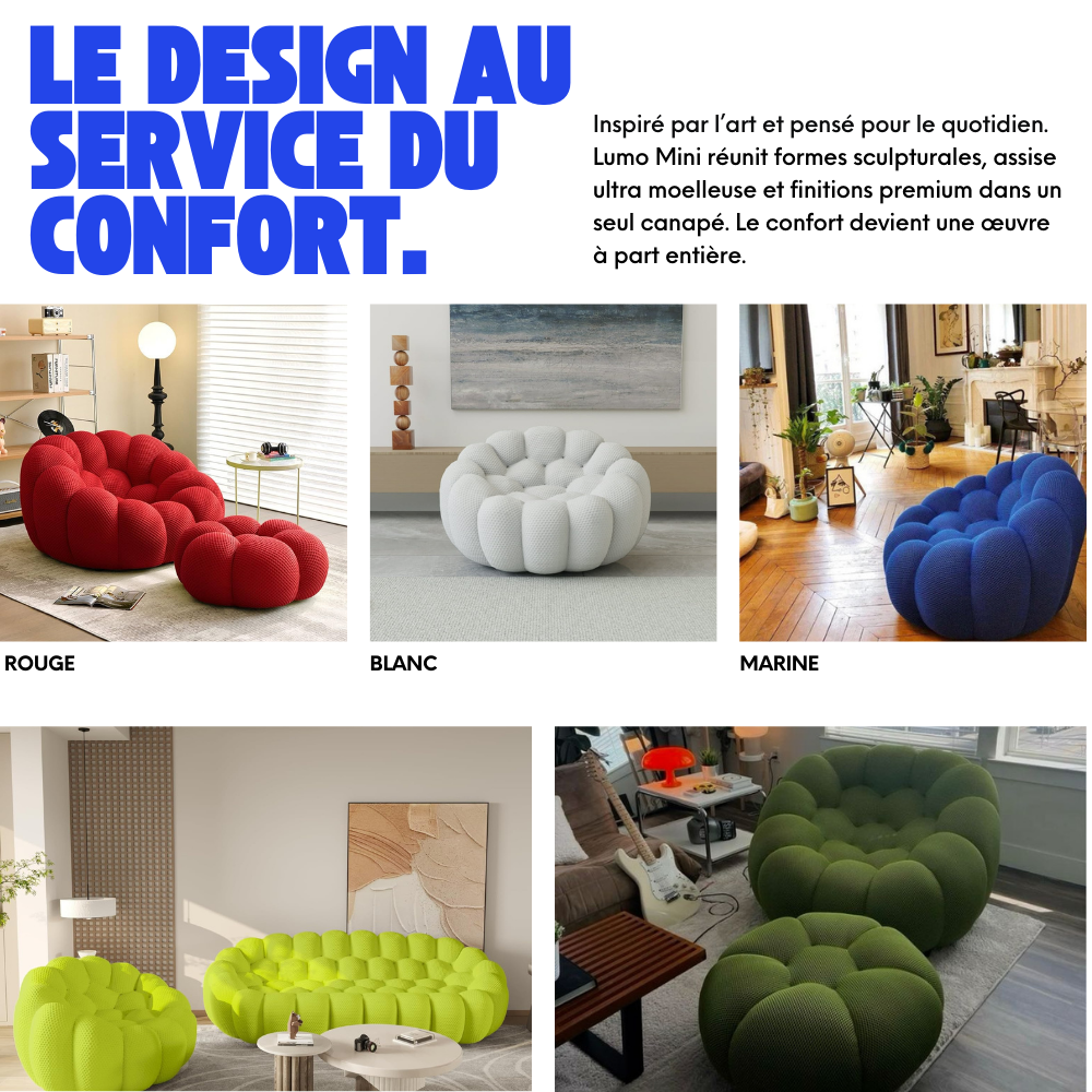Lumo Mini - Fauteuil Bubble Compressé Marine