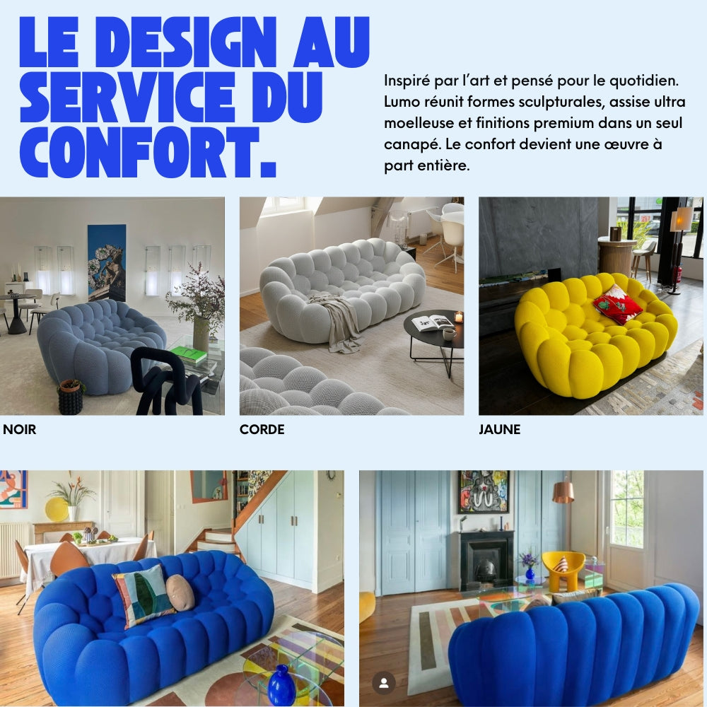 Lumo Classic - Bubble Sofa Compressé Jaune 2 Places